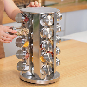 ชั้นวางขวดเครื่องเทศแบบหมุนได้ 20 ช่อง พร้อมฐานตั้ง ขายดี - Product Image 3