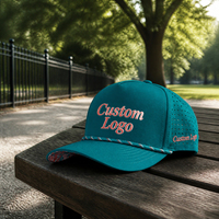 Casquette de golf à 5 panneaux avec logo personnalisé en PVC caoutchouc, casquettes de baseball imperméables, casquettes de sport