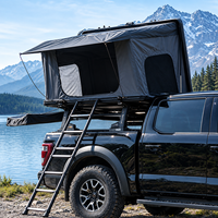 Tente de toit respirante à double couche, noire, en aluminium alvéolé, ouverture latérale, chambre mobile pour le camping en randonnée