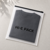 Sac d'emballage en plastique transparent personnalisé pour vêtements, sac à fermeture éclair givré avec logo, sac à fermeture éclair