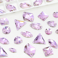 Dongzhou Cristaux Luxe Qualité Flatback Non-Hotfix Coudre sur Rhinestones Mix Shaped Violet Color DIY Garment Sewing Accessories