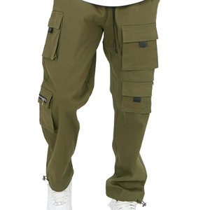 Pantalones Cargo Casuales Rectos para Hombre, Elegantes y Funcionales, con Bolsillos con Cierre Seguro, Cordón Ajustable, Transpirables y Cómodos - Product Image 1