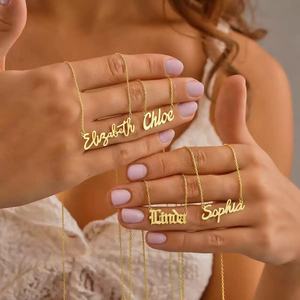 Collana Personalizzata con Nome <span class=keywords><strong>per</strong></span> Donna in Argento Sterling 925 Placcato Oro 14k, Gioiello alla Moda, Regalo Carino <span class=keywords><strong>per</strong></span> Ragazze - Product Image 1
