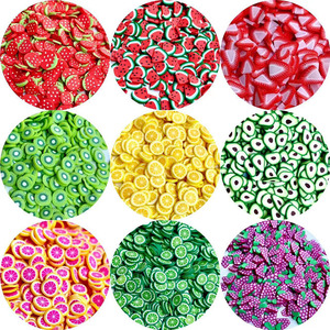 Tranches de pâte polymère 5 mm aux couleurs citronnées et aux fruits mélangés, souples, pour nail art, remplissage de résine époxy, fabrication artisanale DIY, emballage en sac, vente en gros - Product Image 3