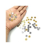 Conector de disco redondo inicial GP 18K PVD conectores de doble orificio de acero inoxidable 26 letras en inglés cadenas de joyería permanente