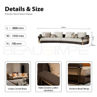 Italienisches Designer High-End Gebogenes Sektionalsofa Moore Rundes Sofa aus Echtleder für Luxusvilla Wohnzimmer