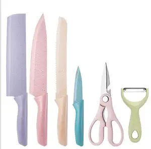 Juego de cuchillos de cocina de acero inoxidable, utensilios para cortar pan, pelar fruta, pan, cocina, tijeras, chef, nuevo