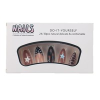 Faux ongles à presser de styles variés, motifs écaille de tortue, étoiles et pois, style doux et cool pour Y2K, festivals de musique, streetwear