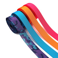 Sangle en polyester à transfert thermique personnalisé, arc-en-ciel, 1 pouce, nylon numérique, sangle de ceinture de sécurité colorée en chevrons pour la couture de sacs