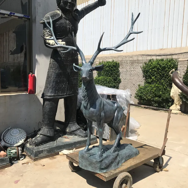 Decoration used metal garden statues deer