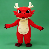Costume de Mascotte Dragon de Feu Personnalisé avec Logo, Personnage de Dessin Animé, Modélisation 3D, Sculpture à la Bulle, Accessoires de Costume d'Animation pour Entreprise