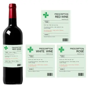 사용자 정의 방수 재미있는 와인 라벨 스티커 개인화 된 와인 병 스티커 농담 처방 와인 라벨