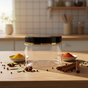 ขวดพลาสติกใส สีเหลืองอำพัน สีดำ สำหรับครีมเครื่องสำอางหรือสไลม์ ขนาด 100 มล. 120 มล. 400 มล. 500 มล. พร้อมฝาสีขาวหรือสีดำ - Product Image 1