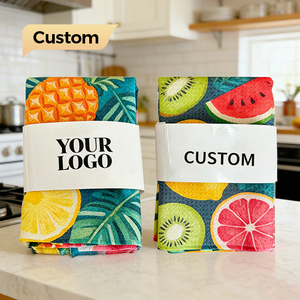 Paños de Cocina Cuadrados de Microfibra con Diseño Premium, Especificaciones Personalizadas, Tejido Waffle Reciclado, de Secado Rápido, para el Hogar - Product Image 1
