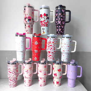 Cartone animato 40oz Stan inverno tazze d'acqua regalo di san valentino in acciaio inossidabile tazza di paglia con manico da viaggio auto tazza da caffè isolata - Product Image 6