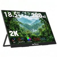 Moniteur portable 18,5 pouces 2K QHD, double port Type C HDMI USB 3.0, pour ordinateur portable, téléphone, tablette, console de jeu