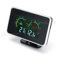 Pengukur suhu air + Voltmeter mobil, alat ukur Digital mobil, tekanan voltase, pengukur suhu air dengan Alarm bel M10 9v-36v LCD 2 in 1