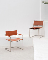 Chaise de salle à manger moderne de style mid-century, mobilier de café, acier inoxydable, chaise nordique de luxe, simili cuir, chaises de cuisine