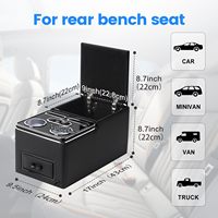 Console centrale 7 couleurs éclairage d'ambiance Console centrale organisateur accoudoir arrière banquette arrière boîte de rangement pour voiture Minivan Van Truck