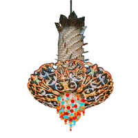 Lustre de style palais français, éclairage unique pour hall d'hôtel et mosquée, grand et luxueux lustre de villa arabe