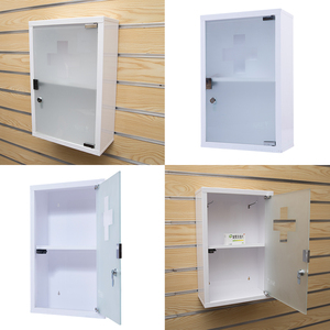 Kit médico de uso doméstico, botiquín de Metal, cerradura de llave, montaje en pared, almacenamiento <span class=keywords><strong>seguro</strong></span>, cajas fuertes blancas, caja de medicamentos, embalaje - Product Image 5