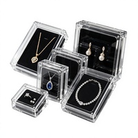 Boîte de rangement transparente en PS écologique magnétique de 2 mm d'épaisseur avec logo personnalisé pour bijoux, présentoir de pendentifs, emballage anti-poussière pour pierres brutes