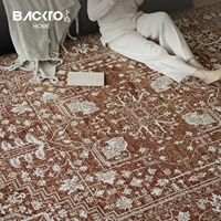 BACKTO Persischer Teppich im Vintage-Stil mit Blumen-/Abstraktem Muster für Wohnzimmer und Sofa, Kratzfest, Luxuriös, Hochwertiges Gefühl für Schlafzimmer