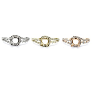 Bague semi-montée en or blanc 18 carats avec diamant véritable, design classique pour femme, finition polie, idéale pour les fêtes, fiançailles, mariage, anniversaire, taille brillant - Product Image 4