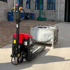 Mobil lityum elektrikli Mini yarı otomatik hidrolik Forklift Jack yüksek kalite elektrikli palet taşıyıcı elektrikli Forklift