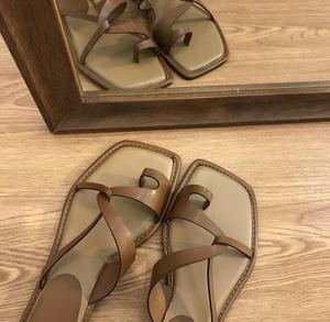 New Factory Ladies Set-toe Outdoor Fashion Beach Slides Women's Square Head Flat Sandals Slippers - Product Image 5