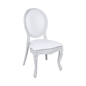 Chaises de banquet de mariage en cuir blanc or de luxe de haute qualité, style traditionnel pour hôtel, restaurant ou événements de ferme - Product Image 2