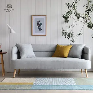 室内装饰面料沙发深灰灰色3座沙发现代客厅家具欧洲北欧设计的斯堪的纳维亚风格