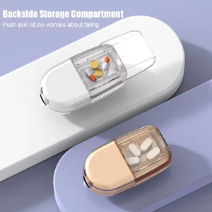 Du lịch di động <span class=keywords><strong>Pill</strong></span> Tablet Cutter Splitter chủ hộp thuốc với lưỡi thép không gỉ Máy Nghiền và máy xay - Product Image 5