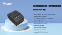 Printer termal Android 58mm portabel 203DPI, Printer nirkabel Mini Handheld hitam & PUTIH