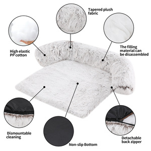 Kleines super weiches langes Plüsch-Haustiers ofa Wasch bares Reise hunde bett mit Tier muster Abnehmbarer Bezug Benutzer definierte Verpackung für Hunde Katzen - Product Image 3
