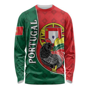 Camiseta de fútbol de manga larga de Portugal No.7 Ronaldo, camisetas de fútbol transpirables de secado rápido con patrón de estampado personalizado POD para hombres - Product Image 3