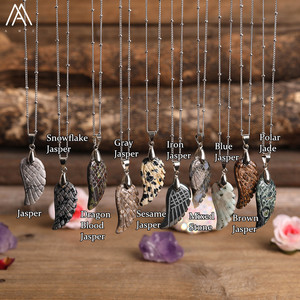 Cánh Vòng Cổ Trang Sức Bạc, Healing Crystals Đá Quý Tự Nhiên Angel Wings Mặt Dây Chuyền Vòng Cổ, Quà Tặng Giáng Sinh - Product Image 4