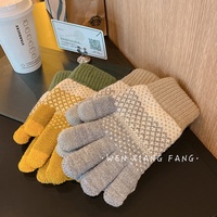 Gants rétro de style coréen, chauds, thermiques, à cinq doigts, longueur poignet, pour étudiantes, automne/hiver, doublés de polaire
