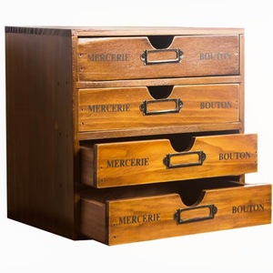 Wooden <b>Drawer</b> <b>Storage</b> <b>Box</b> A4 Size Desktop Organizer Cosmetic Sticker Holder Rectangle Standing Type Big Capacity Tidy Office Use - Product Image 1