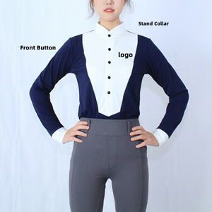 Camisetas ecuestres únicas ARLAN para mujer, polo ecuestre de manga larga, ropa ecuestre - Product Image 1