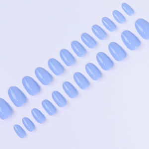 AIERFEI 24 <span class=keywords><strong>Uñas</strong></span> Postizas de Color Sólido, Forma Ovalada, <span class=keywords><strong>Uñas</strong></span> Falsas <span class=keywords><strong>Azul</strong></span> <span class=keywords><strong>Claro</strong></span>, Material ABS Suave, Proveedor de Arte de <span class=keywords><strong>Uñas</strong></span> al por Mayor - Product Image 3