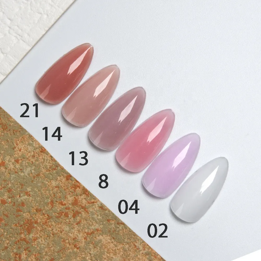 UV Natural Milky White Nude Colour French Nail Polish Gels Private Label Dake Pink Sheer Nude Colors Gel Polish Rubber Base Coat