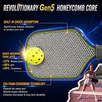 Nouvelle Raquette de Pickleball Agasi Pro V GEN 5 Kinetic Framework 2026, Approuvée USAPA UPA-A, 14mm 16mm, Fibre de Carbone, Raquette Professionnelle
