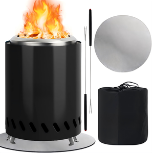 Wholesale Portable Smokeless Wood Pellet-Fueled Wood Burning Tabletop <b>Fire</b> Pit Stainless Steel Powder Coated for <b>Outdoor</b> Heating - Product Image 1
