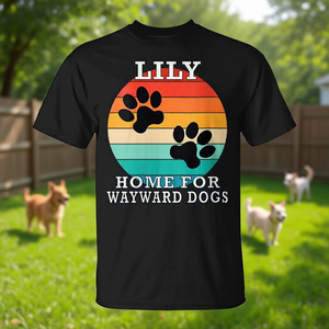 T-shirt Lily Home For Wayward Dogs nera, taglia unisex per adulti - Product Image 3