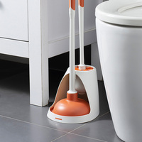 GIDEA – ensemble de ventouses et brosses de toilette en Silicone, ensemble de brosses et de ventouses pour salle de bain avec support