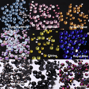 12 Grids Colorful AB <b>Pink</b> Flatback Circular <b>Drill</b> Glass Stones Nails Charm Acrylic for Nail Diamond Art Fashionable DIY Boxes - Product Image 4