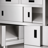 Armoire de rangement en acier inoxydable finition mate brossée avec capacité de charge de 1000 kg/m pour le stockage en cuisine commerciale