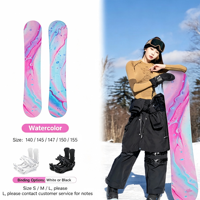 Équipement de ski pour hommes et femmes, ensemble complet de snowboard CAMBER pour toutes les zones avec fixations et sangles, blanc et noir, taille S M L 140-163 cm