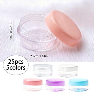 กระปุกครีมเครื่องสำอางแบบใส สีชมพู สีเขียว สีฟ้า สีขาว สีดำ ขนาด 5 กรัม 10 กรัม 15 กรัม 20 กรัม  กระปุกครีมบำรุงผิวหน้าแบบกลม  บรรจุภัณฑ์ครีมเปล่าสำหรับใส่ตัวอย่างครีม - Product Image 3